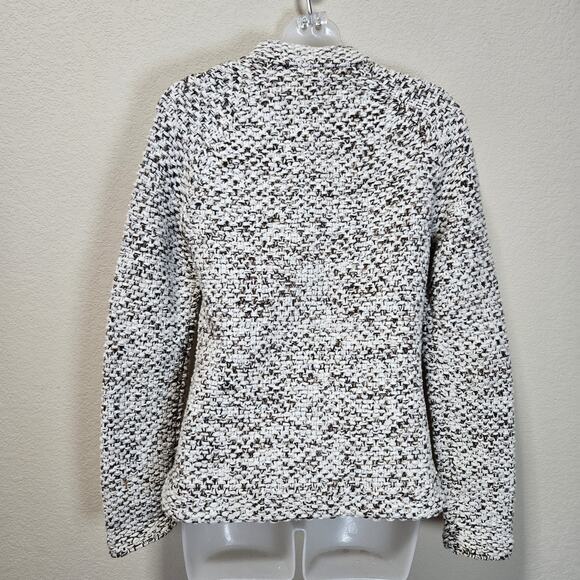 VTG J.Crew Womans Handknit Lambs Wool Cardigan Sweater Marble Brown Fisherman XS - Picture 2 of 16
